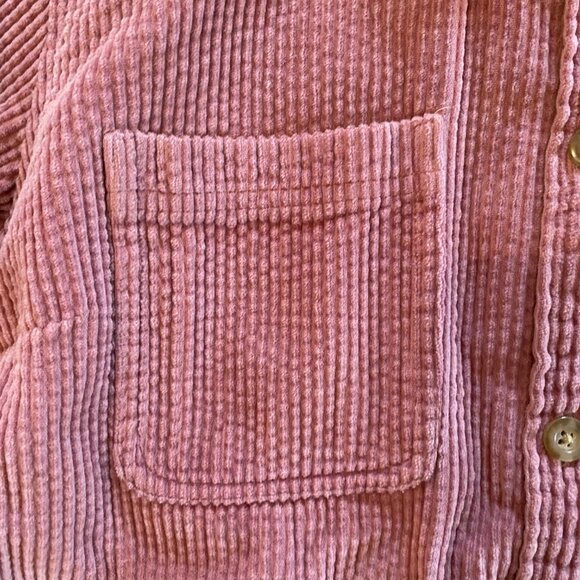 LL Bean Womens LARGE Shirt Jacket Dusty Rose Pink Corduroy Wide Wale Shacket - Picture 4 of 12